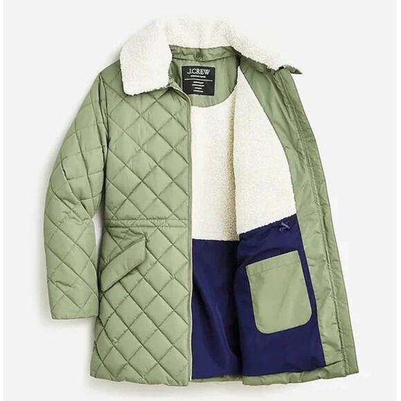 J. CREW Primaloft Quilted sherpa-lined puffer jacket in Navy Blue BM542 // M - Picture 13 of 16